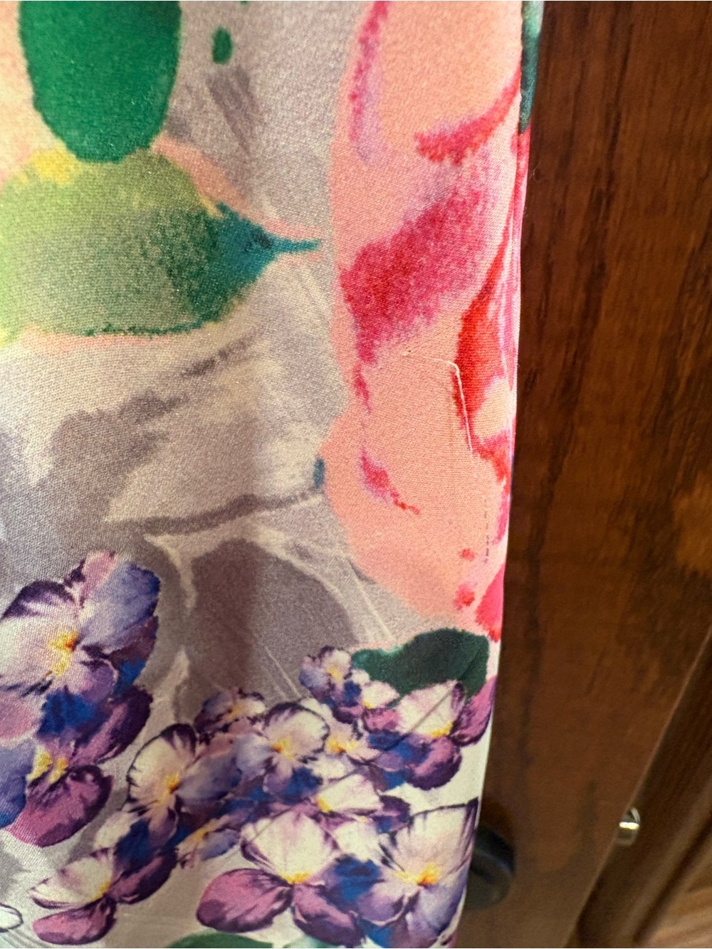 FINAL PRICE Suzi Chin Maggy Boutique $168 Watercolor Draped Sheath Dr 14 AS IS - Picture 7 of 16